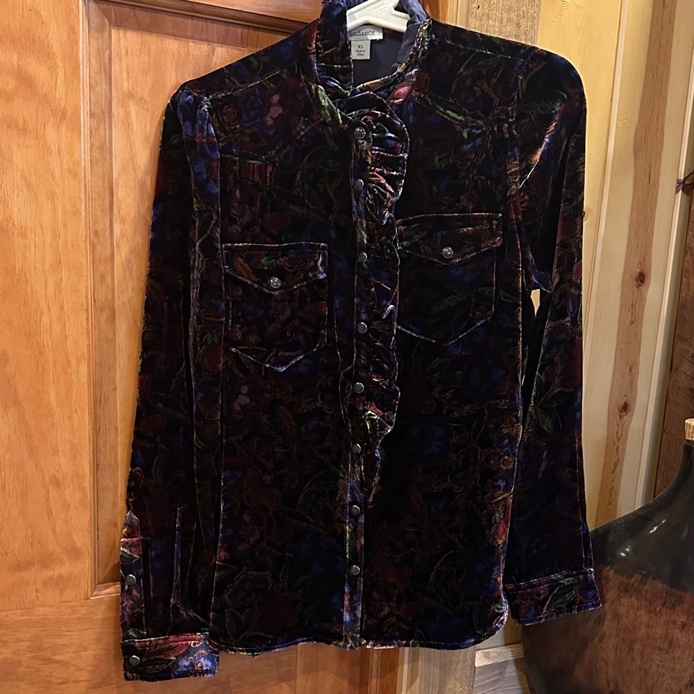 Sundance Gretel Multicolor Velvet Button Down/Snap Shirt